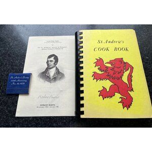 Vtg 1970's St. Andrew's Society Detroit, Michigan Cookbook Robert Burns Program